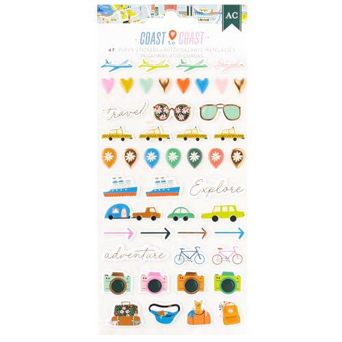 American Crafts Coast-to-Coast Puffy Stickers 47/Pkg-Icons von American Crafts