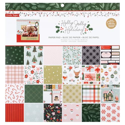 American Crafts Crate Paper Holly Jolly Paper Pad 12"X12"-48 Sheets von American Crafts