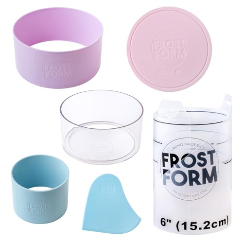 American Crafts Food Crafting 15,2 cm Frostform Started Kit (7-teilig) Kuchenform Runde Liner Ständer Krümelschneider Finisher Basisform Anleitung Frost Form Kuchen Kit Kuchen Zuckerguss Kit Frost von American Crafts