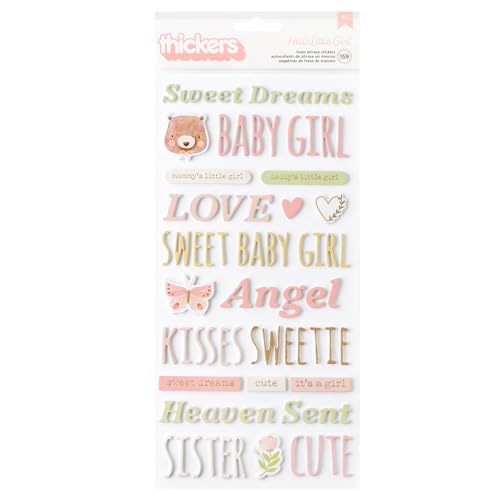 American Crafts Hello Little Girl Thickers Stickers 159/Pkg-Phrase von American Crafts