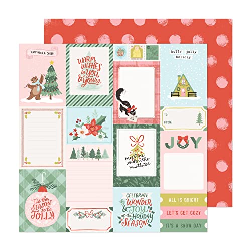 American Crafts Mittens & Mistletoe Double-Sided Cardstock 12"X12"-Holly Jolly von American Crafts