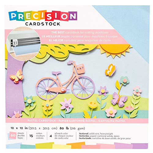 American Crafts Precision Cardstock Pack 36,3 kg, 30,5 x 30,5 cm, 60 Stück, pastell/strukturiert von American Crafts