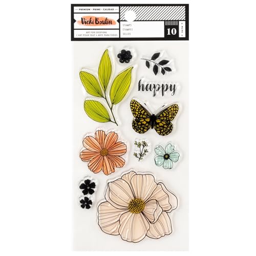 American Crafts Vicki Boutin Mixed Media Acrylic Stamps-Floral von American Crafts