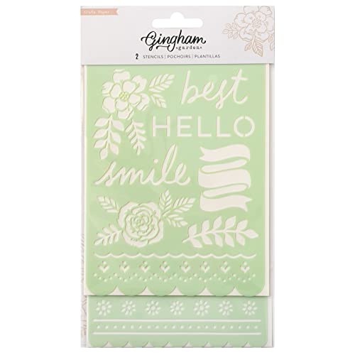 Crate Paper Gingham Garden Stencils-2/Pkg von American Crafts