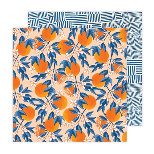 Jen Hadfield Flower Child Double-Sided Cardstock 12"X12"-Orange You Happy von American Crafts