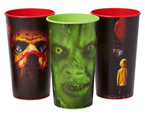 American Greetings 6 Stück 625 ml Horrorfilm-Kunststoff-Partybecher, Halloween-Partyzubehör von American Greetings