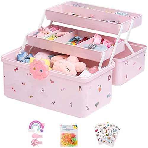 Amesor Aufbewahrungsbox Für Haarschmuck Kinder - Mädchen Schmuckschatulle | Schmuckschatulle Kinder Mädchen | Kopf-Se -Haarnadel-Bastel-Organizer, Tragbare Box, Schmuckkästchen Für Haarbänder, Clips von Amesor