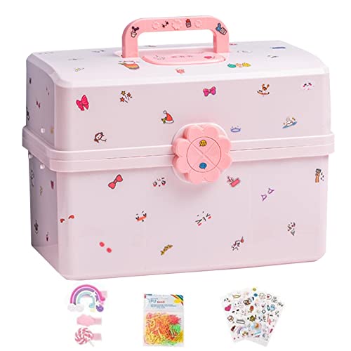 Amesor Aufbewahrungsbox Für Haarschmuck Kinder - Mädchen Schmuckschatulle | Schmuckschatulle Kinder Mädchen | Kopf-Se -Haarnadel-Bastel-Organizer, Tragbare Box, Schmuckkästchen Für Haarbänder, Clips von Amesor