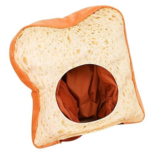 Amesor Toast Plüschmütze,Lustige Plüschmütze,Plüsch Toast Maskerade Cosplay Kopfbedeckung - Weicher of Bread Kostüm-Abschlussball-Kopfschmuck, neuartige Performance-Mütze für Cosplay-Partys von Amesor