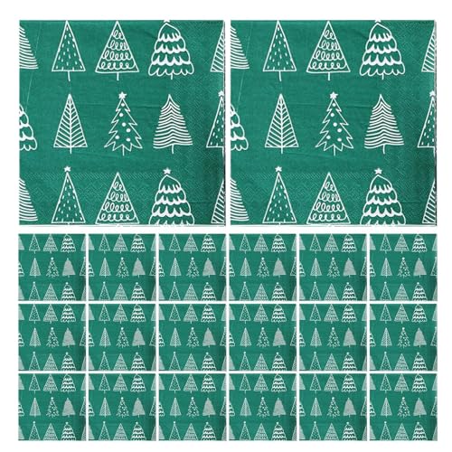 Amesor Weihnachtsservietten,Weihnachtspapierservietten | Stabiles Handservietten-Seidenpapier | Gästeserviette, weiches Kosmetiktuch, 2-lagiges Design für Weihnachtsfeiern oder Familienfeiern von Amesor