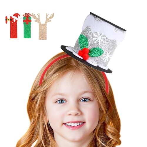 Amesor Weihnachtsstirnbänder für Kinder,Lustige Weihnachtsstirnbänder,Elastisches, weiches, rot-grün-silbernes Weihnachts-Stirnband | Bequeme klassische Weihnachtsdekoration für Kinder von Amesor