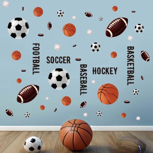 Amimagen Wandtattoos Basketball Fußball Fußball Sport Wandaufkleber - Kinder Baby Boys Wandsticker - Kinderzimmer Spielraum Klassenzimmer Tagespflege Spiel Zimmer Schlafzimmer Home Wand Dekor von Amimagen