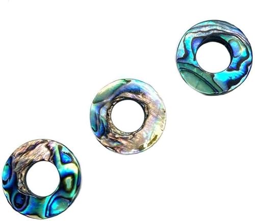 Amlhy Abalone-Paua-Muschelperlen, flache Ringform, Muschelperlen für DIY-Ohrringe, Armbänder, Halsketten, Schmuckherstellung, 18 mm, 4 Stück von Amlhy