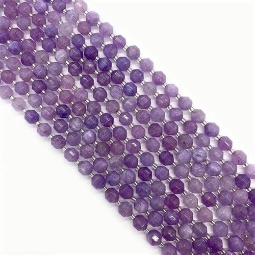 Amlhy Amethyst-Perlen, natürliche violette Steinperlen, Perlenschnur für selbstgemachte Armbänder, Halsketten, Schmuck, Schlüsselanhängerherstellung, Länge: 380 mm, 6 mm von Amlhy