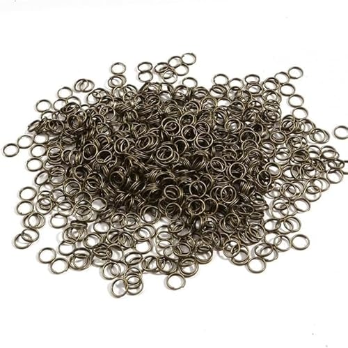 Amlhy Mini-Spaltringe, 300 Stück, offene Binderinge, rund, Metallringe für Schlüsselanhänger, Schmuckherstellung, Basteln, 8 mm, Bronze von Amlhy