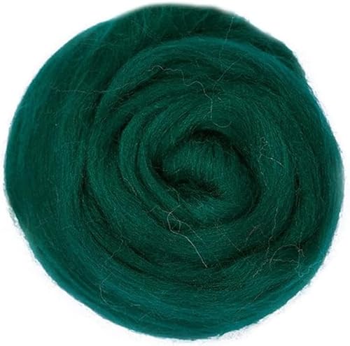 Amlhy Nadelfilzwolle Roving Wolle Filzmaterial Strickgarn Faserwolle für Puppenherstellung Handspinnen DIY Bastelzubehör Dunkelgrün, 20g von Amlhy