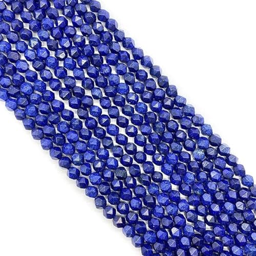 Amlhy Natursteinperlen, blaue Lapislazuli-Perlenschnur mit Löchern für selbstgemachte Armbänder, Halsketten, Schmuck, Schlüsselanhängerherstellung, Länge: 380 mm, 10 mm von Amlhy