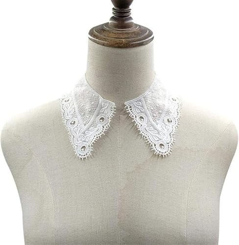 Amlhy Neckline Applique Embroidered Lace Collar Cloth - Hollow Embroidery Water Soluble Neck Patches for DIY Sewing Lace Accessories - 1 Pair von Amlhy