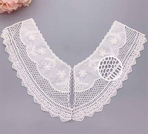 Amlhy Neckline Applique Embroidered Lace Collar - Cute Flower Pattern Neck Patches Fabric Collar Fabric Trim Cloth for DIY Sewing Shirt - 1 Pair von Amlhy