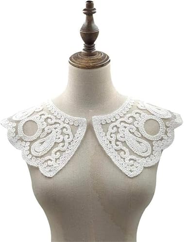 Amlhy Neckline Applique Embroidered Lace Collar - Elegant Floral Neck Patches Collar Trim Cloth for DIY Sewing Shirt Sweater Fabric Accessories - 1 Pair von Amlhy