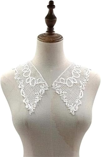 Amlhy Neckline Applique Embroidered Lace Collar - Elegant Floral Neck Patches Collar Trim Cloth for Sewing Shirt Sweater Fabric Accessories - 1 Pair von Amlhy