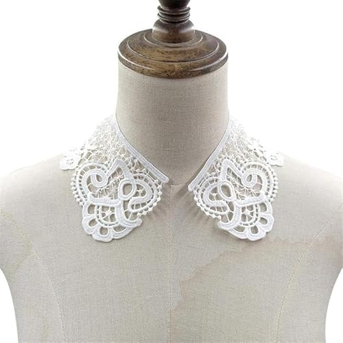 Amlhy Neckline Applique Embroidered Lace Collar - Elegant Water Soluble Neck Patches Collar Trim Cloth for DIY Sewing Shirt Sweater Fabric Accessories - 1 Pair von Amlhy