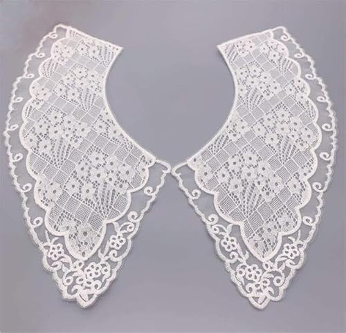 Amlhy Neckline Applique Embroidered Lace Collar - Floral Neck Patches Fabric Collar Fabric Trim Cloth for Sewing Shirt Clothing Accessories - 1 Pair von Amlhy