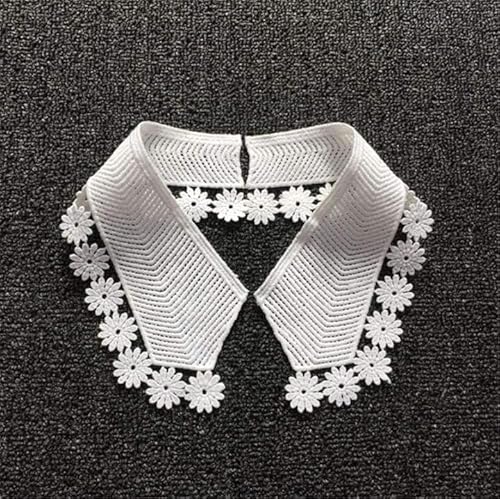 Amlhy Neckline Applique Embroidered Lace Collar - Hollow Daisy Neck Patches Collar Trim Cloth for Sewing Shirt Sweater Clothing Fabric Accessories - 1 Pair von Amlhy