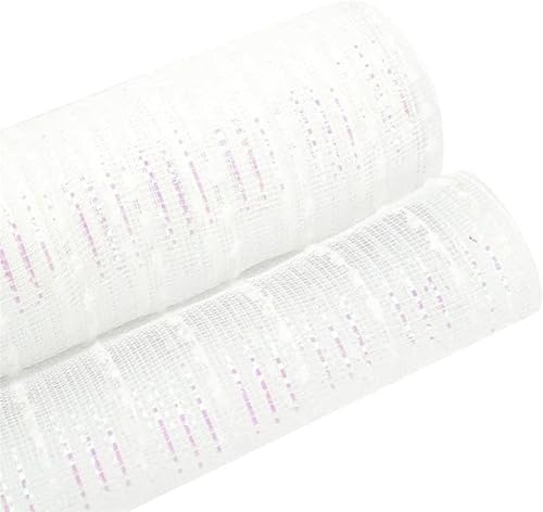 Amlhy Poly-Mesh-Band, Metallfolie, Netzband zum Basteln, für Kränze, Girlanden, Dekoration, 9,1 m, Weiß A von Amlhy