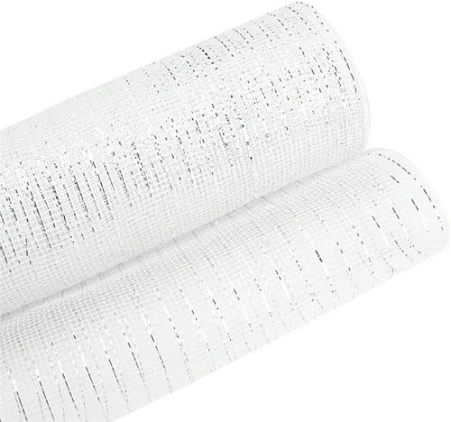 Amlhy Poly-Mesh-Band, Metallfolie, Netzband zum Basteln, für Kränze, Girlanden, Dekoration, 9,1 m, Weiß B von Amlhy