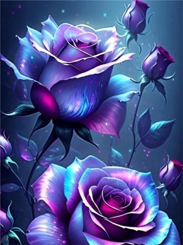 Ammklfh 5D DIY Diamond painting rose - Diamond Painting Erwachsene Full Diamant,Edelsteine Kunsthandwerk für Anfänger Kinder Haus Wanddekoration 16 x 12 Zoll von Ammklfh