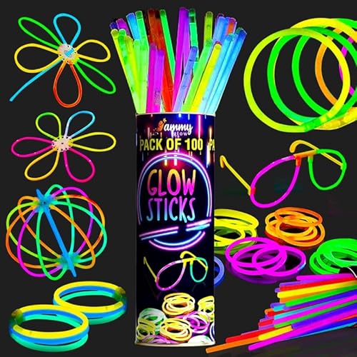 Knicklichter für Kinder -Party Set-Glow Sticks Ultra Bright Party Kit 8" with Connectors Party Supplies Emergency Lights Neon Light Bracelets Necklaces for Kids Camping Supplies von Ammy Glow