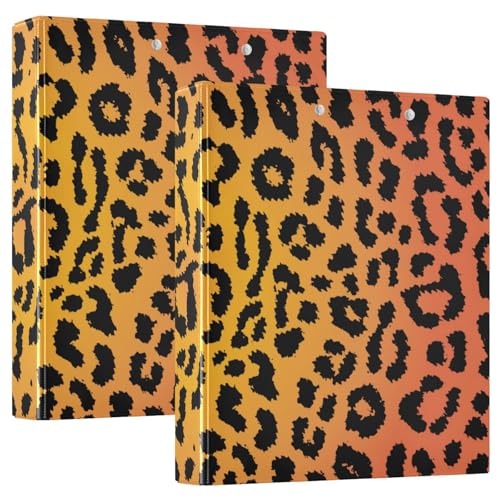 Brown Leopard 3 Ringe Binder 1-1/2 Zoll mit Klemmbrett 1/2 Packung Ordner Ordner für Schule 200 Blatt 2 Stück von Amooorous