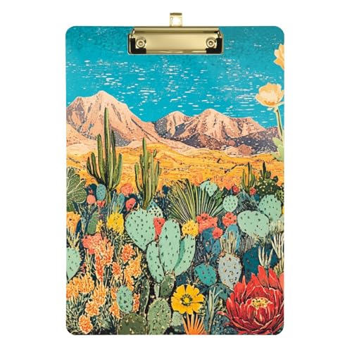 Bunte Wüste mit Kakteen, blühende Blumen, Klemmbrett, Kunststoff, für Krankenschwestern, Heimunternehmer, Tische, Para, Escribir, Größe 22,9 x 30,5 cm Bunte Wüste mit Kakteen, blühende Blumen, Klemmbrett, Kunststoff, für Krankenschwestern, Heimunternehmer, Tische, Para, Escribir, Größe 22,9 x 30,5 cm von Amooorous