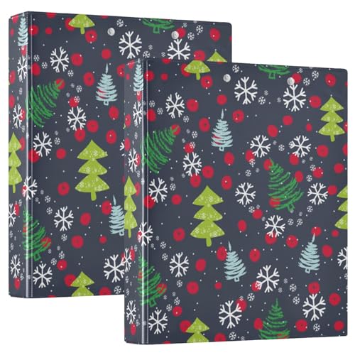 Bunter Ringbuch für Weihnachtsfeiern, 3,8 cm, mit Taschen, 1/2 Packungen, Schulbedarf, Ordner, 200 Blatt, 2 Stück von Amooorous