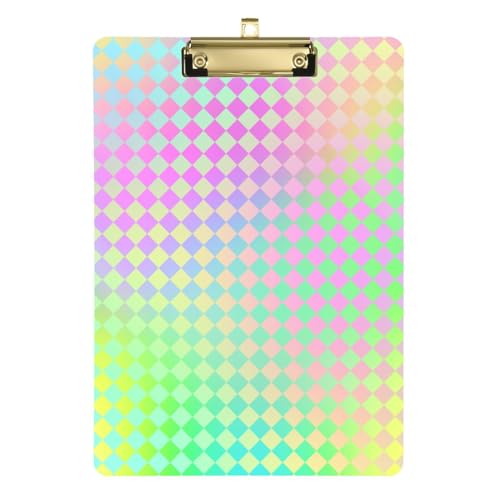 Buntes Laser-Design, quadratisch, langes Klemmbrett, Standard-Loch, für legale Frauen, Basketball-Trainer, Größe 22,9 x 30,5 cm von Amooorous