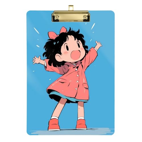 Cartoon Cute Positive Energy Characters Klemmbrett Ordner Padfolio Hartboard für Lehrer Must Have für Klassenzimmer Grundschule Größe 22,9 x 30,5 cm von Amooorous