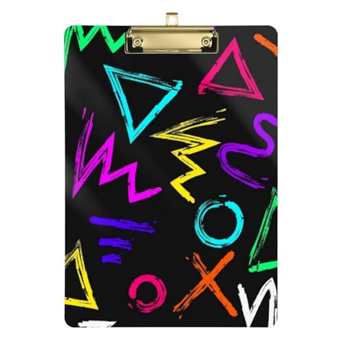 Colorful Art Trend Graffiti Office Solutions Klemmbretter Transparent für Lehrer Krankenpflege Größe 22,9 x 30,5 cm von Amooorous