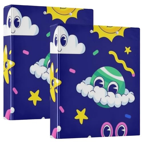 Cute Y2k Cartoon Character 3 Ringbuch 3,8 cm mit Tascheneinband, 1/2 Packungen, Schulhefter, Hardcover, 2 Stück von Amooorous