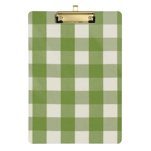 Grüne Designer-Quadrate, flaches Klemmbrett, Standard-Loch, für legale Frauen, Basketball-Trainer, Größe 22,9 x 30,5 cm von Amooorous