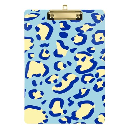 Klemmbrett mit Leopardenmuster, Hartfaserplatte für Softball-Trainer, Klemmbrett für Lehrer, Größe 22,9 x 30,5 cm, Gelb / Blau Klemmbrett mit Leopardenmuster, Hartfaserplatte für Softball-Trainer, Klemmbrett für Lehrer, Größe 22,9 x 30,5 cm, Gelb / Blau von Amooorous