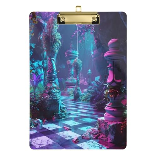 Purple Ruins Schachspiel Klemmbretter transparent für Polizei Größe 22,9 x 30,5 cm von Amooorous