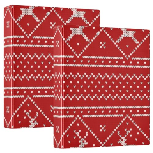 Rot und Weiß Weihnachten Streifen Drei Ringe Notizbuch Ordner 1 und 1/2 Zoll mit Klemmbrett 1/2 Pack Schulhefter Hardcover 2 Stück von Amooorous