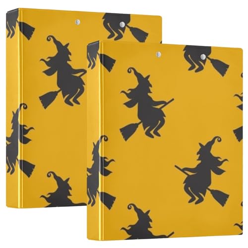 Schwarze Halloween-Hexen-Ringbücher 3,8 cm mit Klemmbrett, 1/2er-Pack für Briefgröße (27,9 x 21,6 cm), Hardcover, 2 Stück von Amooorous