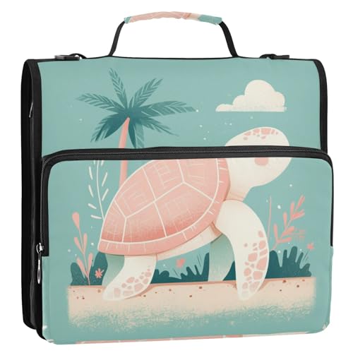 Sweet Cuturtle Aktenordner mit 3 Ringen, 3,8 cm, stabiler Reißverschluss, mit Schultergurt und Griff, leicht zu transportieren, Dokumentenmappe, Organizer für Schule, Cremallera de Carpeta Sweet Cuturtle Aktenordner mit 3 Ringen, 3,8 cm, stabiler Reißverschluss, mit Schultergurt und Griff, leicht zu transportieren, Dokumentenmappe, Organizer für Schule, Cremallera de Carpeta von Amooorous