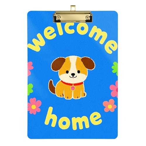 Welcome Home Niedliches Cartoon-Hund, A4-Klemmbrett, Bild, niedliche Klemmbretter, Hartplatte für Lehrer, Muss für Klassenzimmer, Elementar-Tabla para escribir con Clip, Größe 22,9 x 30,5 cm Welcome Home Niedliches Cartoon-Hund, A4-Klemmbrett, Bild, niedliche Klemmbretter, Hartplatte für Lehrer, Muss für Klassenzimmer, Elementar-Tabla para escribir con Clip, Größe 22,9 x 30,5 cm von Amooorous