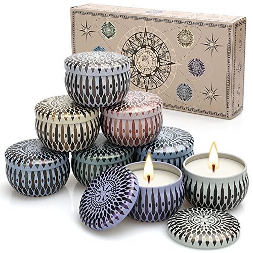 8 Stück Duftkerzen Geschenkset für Frauen, Duftkerze Set Aroma Kerzen, 2.5OZ Natürliches Sojawachs Aromatherapie Kerzen Geschenkset, für Weihnachten Mutter Bad Geburtstag Yoga Jahrestag Frau von Amorxiao