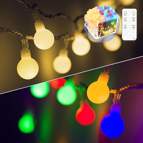 Amorxiao Lichterketten, 20M 150 LEDs, 8 Modi Strom Runden Lichterkette Außen Innen mit Memory-Funktion, Weihnachtsbeleuchtung für Balkon, Garten, Terrasse, Hochzeit, Party, Tannenbaum Deko von Amorxiao