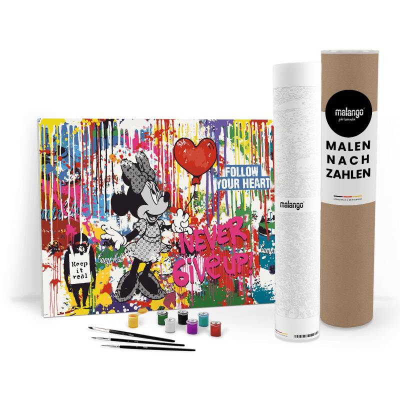 Malen nach Zahlen - MICKEY MEETS BANKSY - NEVER GIVE UP - LIMITED EDITION von Amos