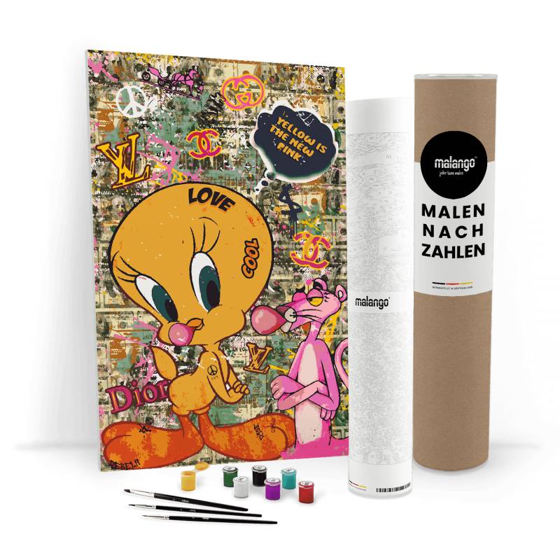 Malen nach Zahlen - PINK PANTHER - YELLOW IS THE NEW PINK - LIMITED EDITION von Amos